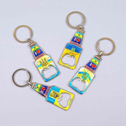 Брелок-відкривачка металевий "Ukraine-пляшка"