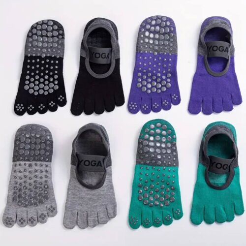 Шкарпетки жіночі для йоги (на кожен палець) мікс кольорів