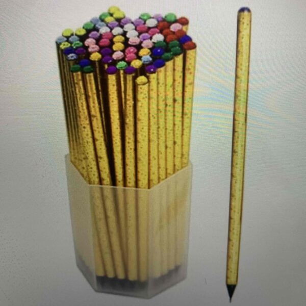 Олівець простий ч/г WB "Золото + стрази" чорн. дер. + лазерне покриття