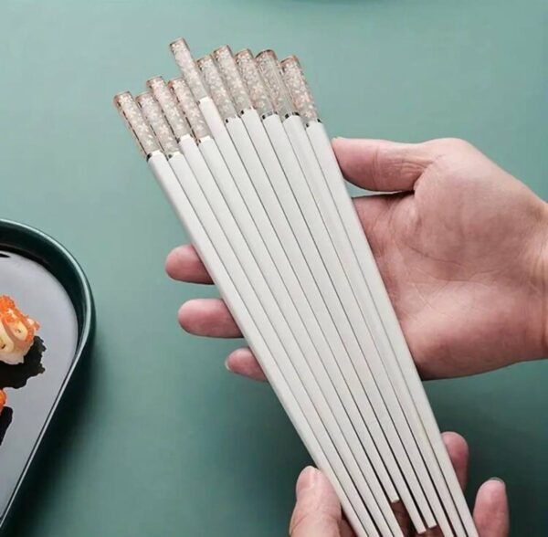 Палички для суші "Сакура" білі з акриловою вставкою 1 пара