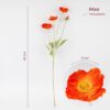 Штучна гілка маків 61 см червоний
