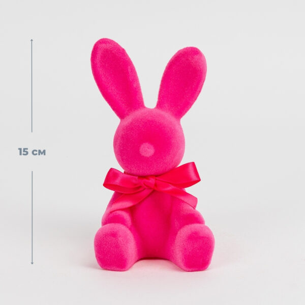 Фігурка "Зайчик" 15 см з флоковим напиленням рожевий