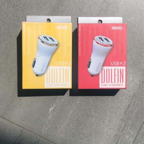 REMAX CAR CHARGER (RCC206) DOLFIN 2.4A (2 USB ports), білий з золотим/білий з рожевим