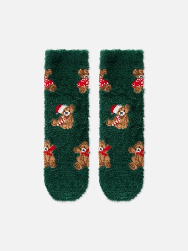 Шкарпетки дитячі м'які "Новорічні Ведмедики" Primark (1 пара)