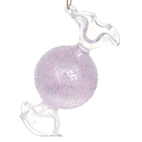 Ялинкова прикраса "Цукерка" ліловий діамант 8 см (скло)