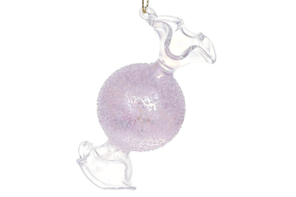Ялинкова прикраса "Цукерка" ліловий діамант 8 см (скло)