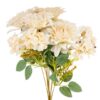 Штучний букет “Квітковий ансамбль” (6 жоржин і 3 гортензії) кремовий 45 см