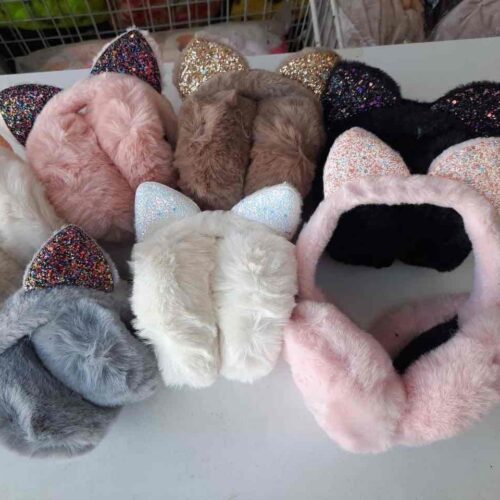 Навушники хутряні "Вушка котика з пайєтками"