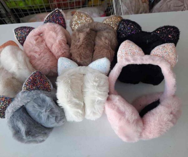 Навушники хутряні "Вушка котика з пайєтками"