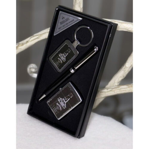 Набір чоловічий подарунковий "Moongrass" ручка/ брелок/ запальничка (18*10*3 см)