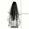 Фата на Хелловін "Чорна вдова" 82 см чорний