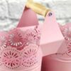 Кашпо металеве ажурне подвійне (11*10*8) рожевий