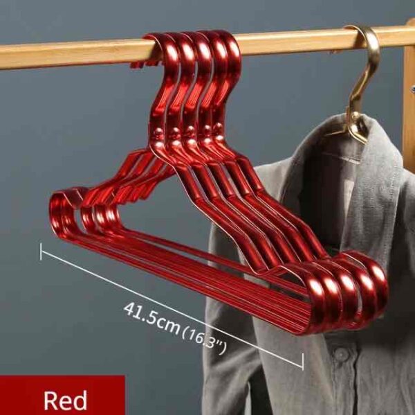Вішалка для одягу металева з канавками, ультра міцна, стійка до пошкоджень, червоний металік