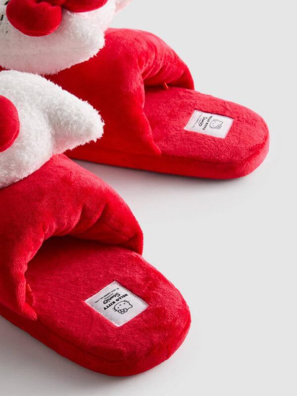 Тапочки-сабо 3D жіночі "Hello Kitty" Primark плюшеві червоні