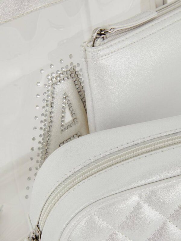 Набір косметичок Primark "Буква" прозора/срібна глітер 3 в 1