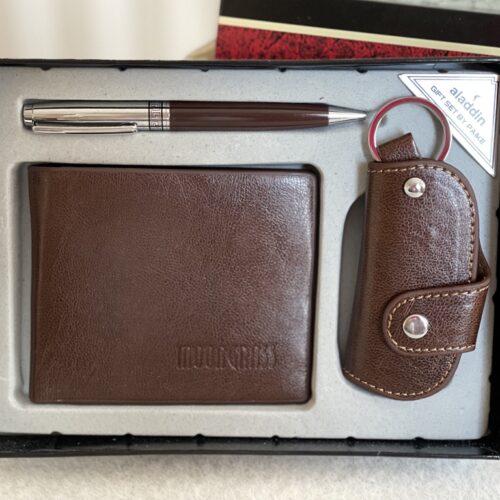 Набір чоловічий подарунковий "Aladdin" гаманець/ ключниця/ ручка (21*15*4 см)