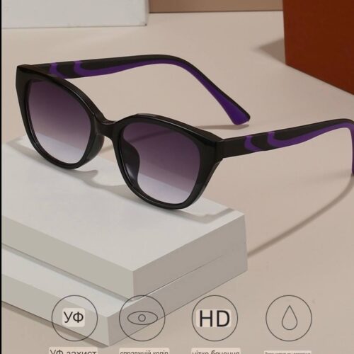 Окуляри жіночі сонцезахисні м'який квадрат дуга з принтом (10110)