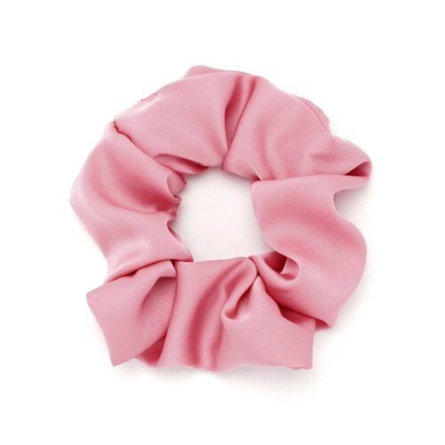 Гумка для волосся "Рюшечка" велика шовкова 11 см попеляста рожева