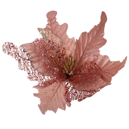 Декоративна квітка "Пуансетія" рожева 32 см