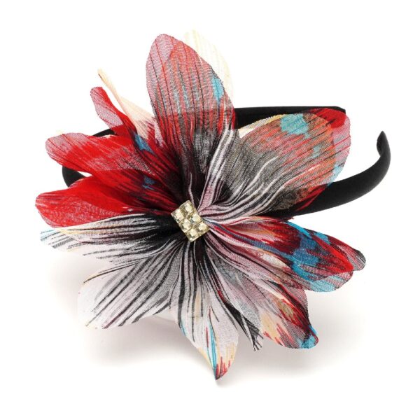 Обруч для волосся з квіткою мікс кольорів