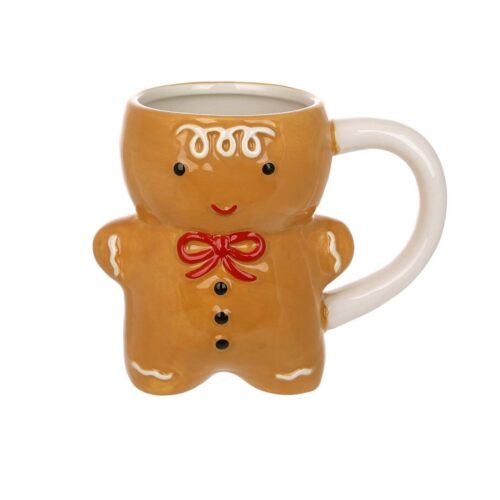 Чашка керамічна 3D фігурна Новорічна "Імбирний пряник" 330 мл