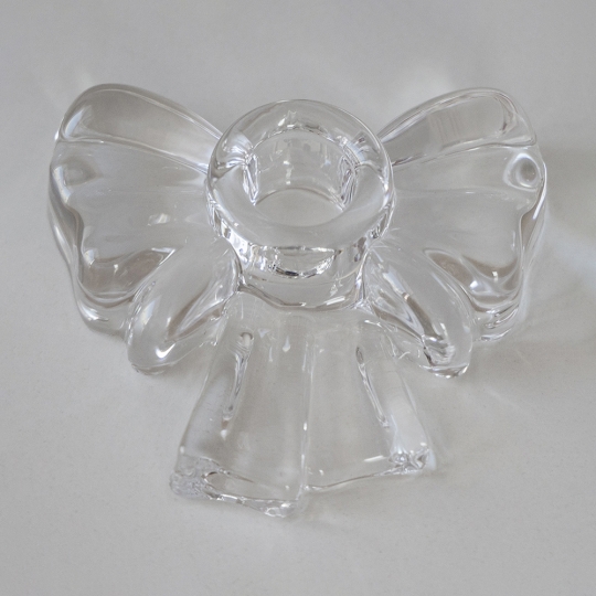 Підсвічник скляний "Бантик" 9,2 см прозорий