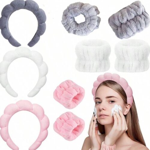 Набір для вмивання обруч з манжетами мікс кольорів