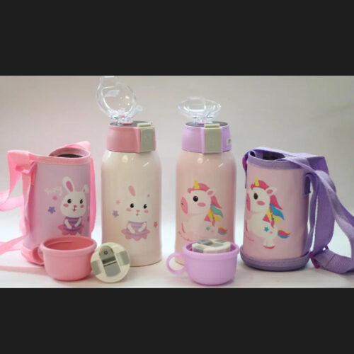 Термос дитячий із трубочкою "Smart Cup Led" сталевий/ з датчиком температури 500 мл