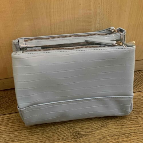 Косметичка Primark "Крокодил" розкладна на 3 відділення сіра