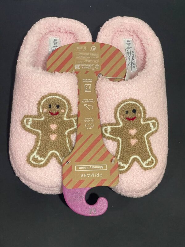 Тапочки-сабо жіночі "Пряник" Primark тедді (устілка меморі) рожеві