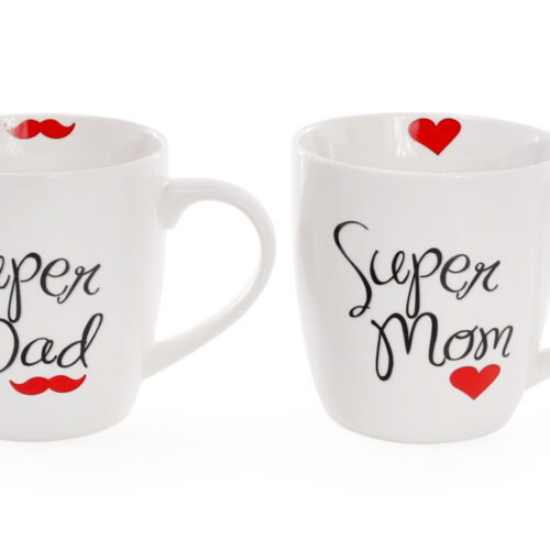 Чашка порцелянова "Super Dad / Super Mom" 520 мл