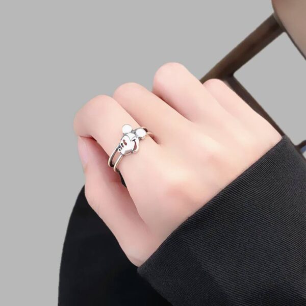 Каблучка жіноча "Mickey/ Міккі Маус" срібна (10505)