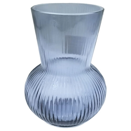 Ваза скляна "Титанова ніжність" 17 см сіро-синя