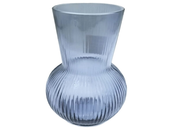 Ваза скляна "Титанова ніжність" 17 см сіро-синя