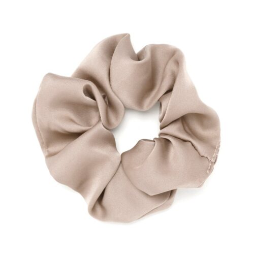 Гумка для волосся "Рюшечка" велика шовкова 11 см беж