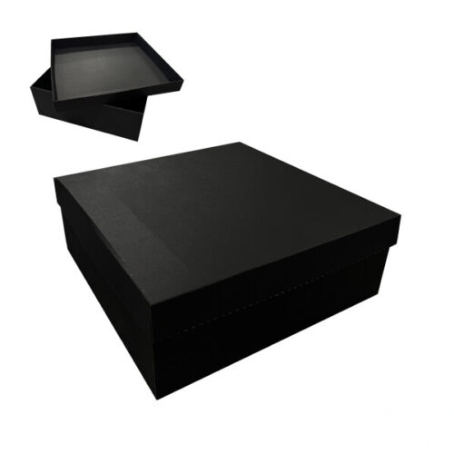 Коробка подарункова 40*40*15 см мікрогофра чорна
