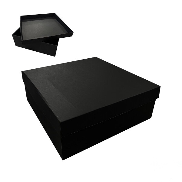 Коробка подарункова 40*40*15 см мікрогофра чорна