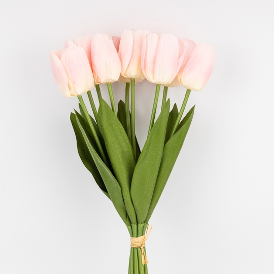 Штучний букет тюльпанів 9 бутонів/ 45 см (латекс/ живий дотик)
