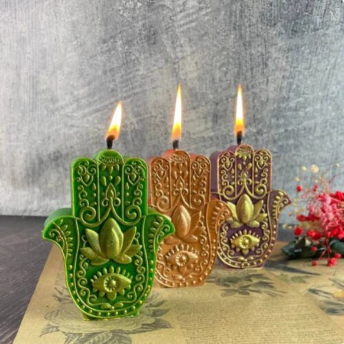 Свічка воскова "Світло Хамси / Рука Фатіми" 5C 11 см мікс