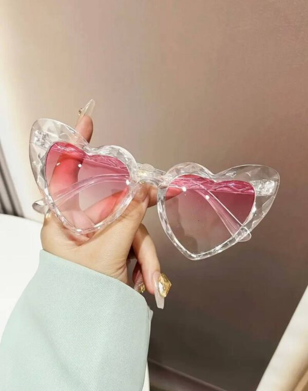 Окуляри жіночі сонцезахисні "Сердечка Candy" з блискітками/рельєфна оправа (8740)