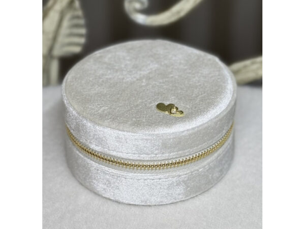 Скринька для прикрас оксамитова кругла (10,5*5,2) мікс кольорів