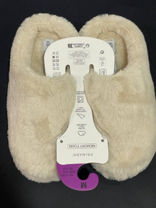 Тапочки-сабо жіночі пухнасті Primark (устілка меморі) беж