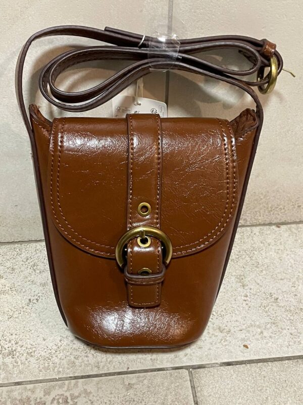 Сумочка-міні сідловидна з пряжкою через плече Primark коричнева