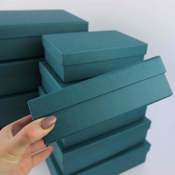 Коробка подарункова прямокутна смарагдова №4 (23,5*16,5*7 см)