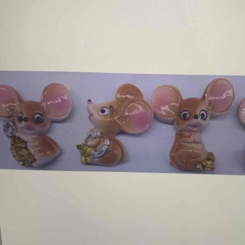 Магніт керамічний "Мишеня з золотом" 4 см, 4 диз.