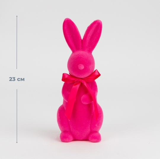 Фігурка "Зайчик" 23 см з флоковим напиленням рожевий