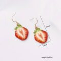 Сережки в стилі DIY "Полуниця дольки"