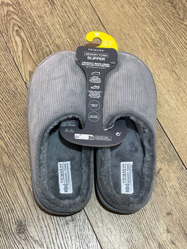 Тапочки чоловічі Primark (устілка меморі) вельветові сірі