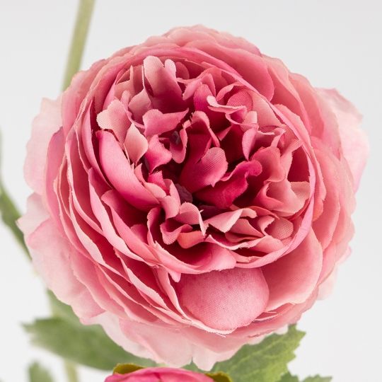 Штучна гілка ранункулюс 3 бутони 50 см рожевий