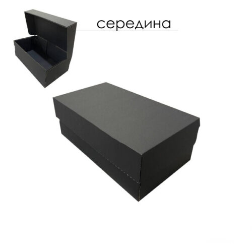 Коробка подарункова 32*18*12 см мікрогофра чорна